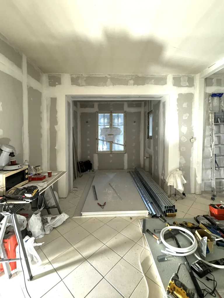 pendant les travaux de rénovations de la meulière
